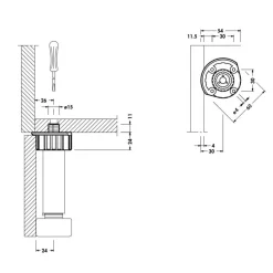 Embase 835 avec tourbillons à expansion pour pieds 323, 345 et 423 CAMAR