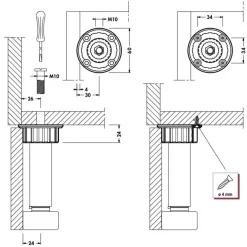 Embase 835 à fixation par vis CAMAR