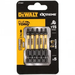 Embouts Impacts Torsion Flextorq Torx - T15 - par 5 DEWALT