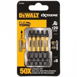 Embouts Impacts Torsion Flextorq Torx - T20 - par 5 DEWALT