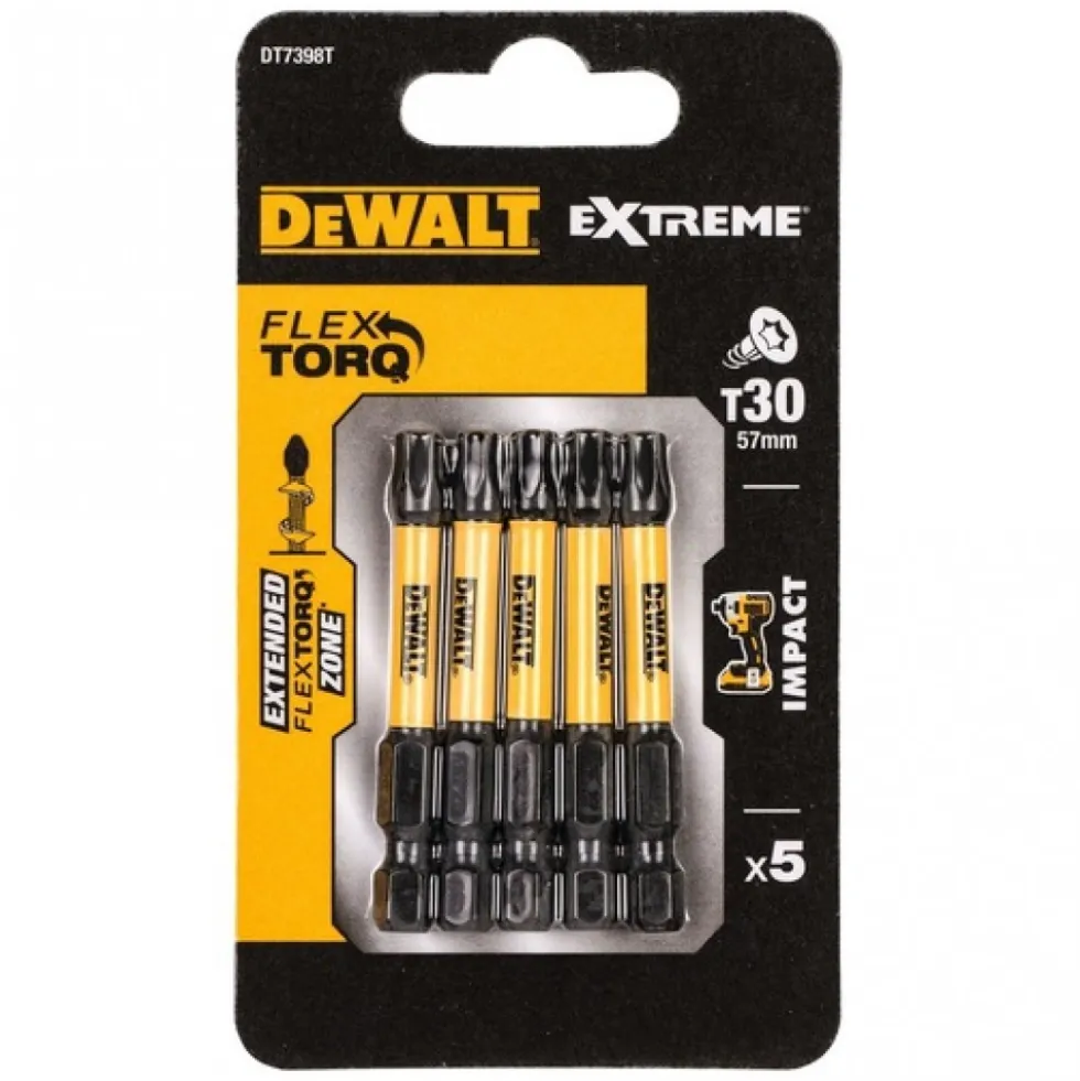 Embouts Impacts Torsion Flextorq Torx - T30 - par 5 DEWALT