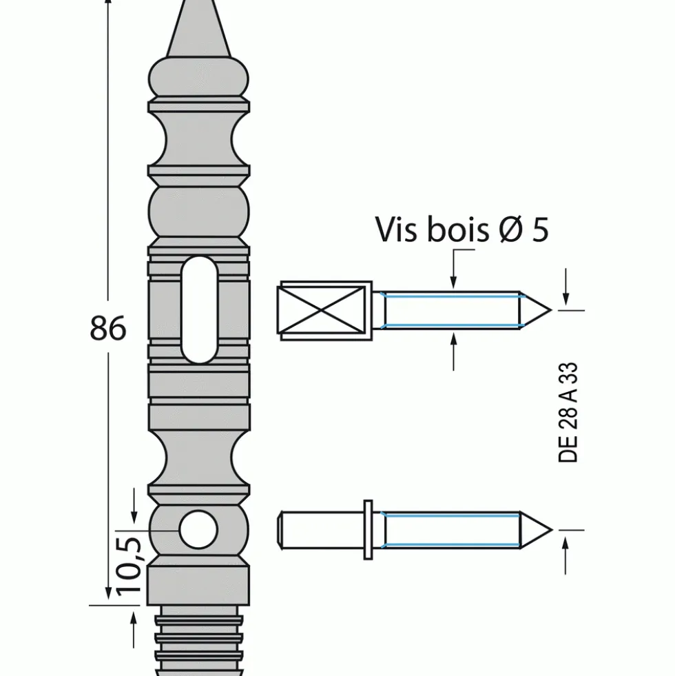 Embouts pour fiche à lacets - diamètre 13 mm BROS
