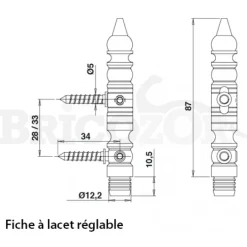 Embouts pour fiche à lacets - diamètre 13 mm BROS