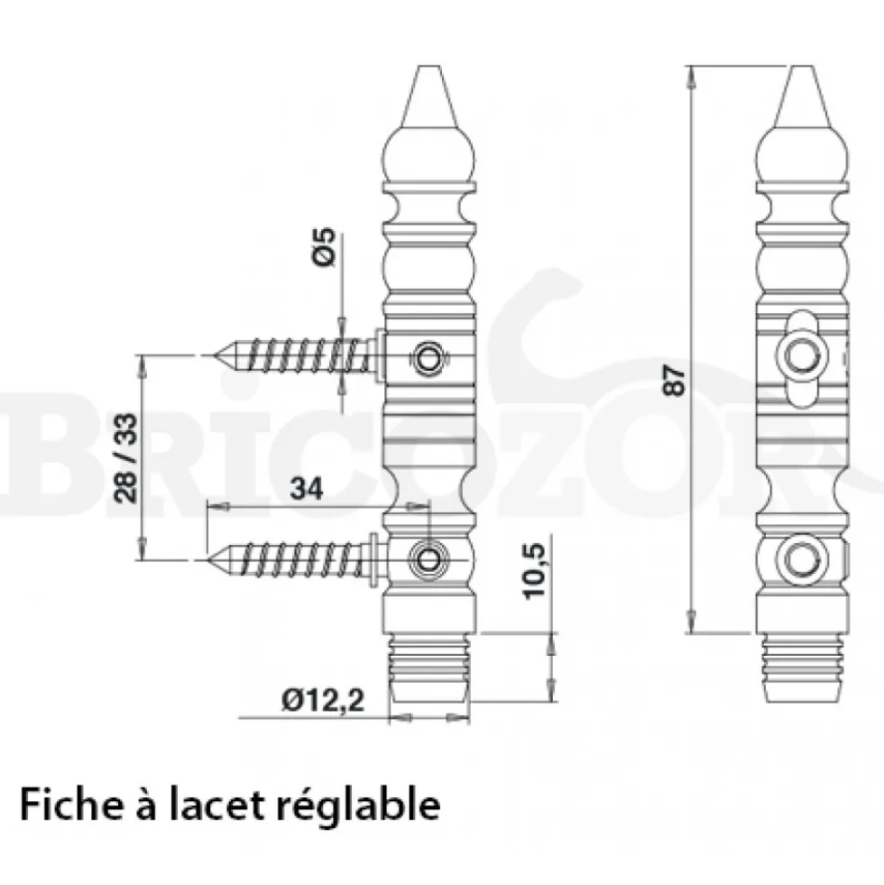 Embouts pour fiche à lacets - diamètre 13 mm BROS