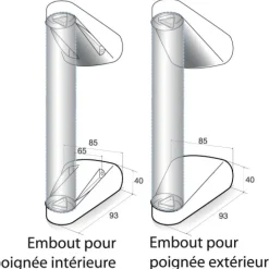 Embouts pour tube alu de 48 mm - pour porte battante - Météore IGS