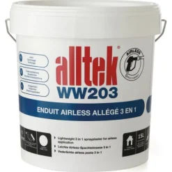 Enduit Airless - 3 en 1 - allégé - prêt à l'emploi - Alltek WW203 15L BRICOZOR