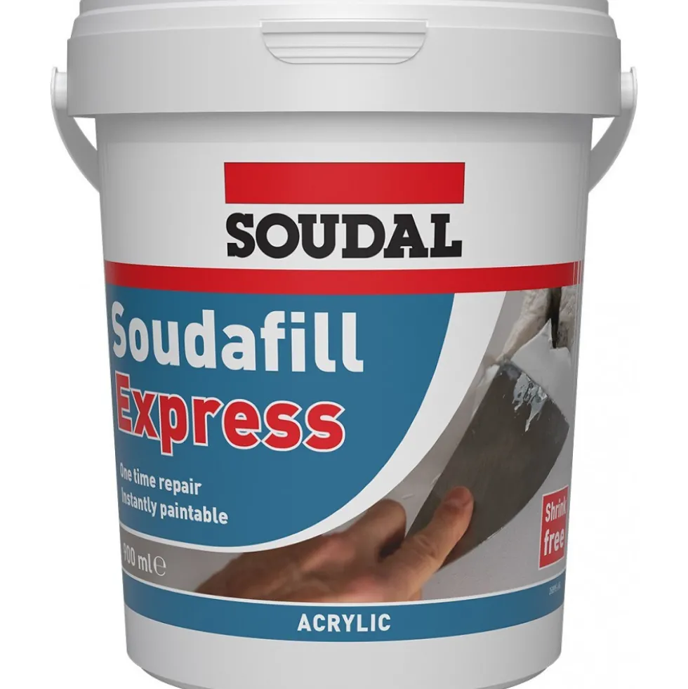 Enduit et mastic de rebouchage Soudafill Express en pot de 900 ml SOUDAL