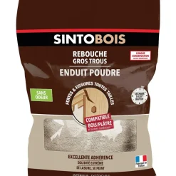 Enduit poudre bois clair hydrosoluble reboucheur de trous - 1kg SINTO