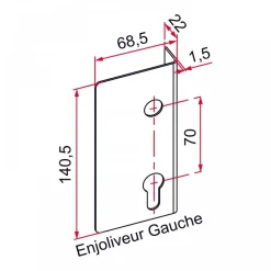 Enjoliveur pour serrure en applique verticale - noir - Modulox - GA TIRARD