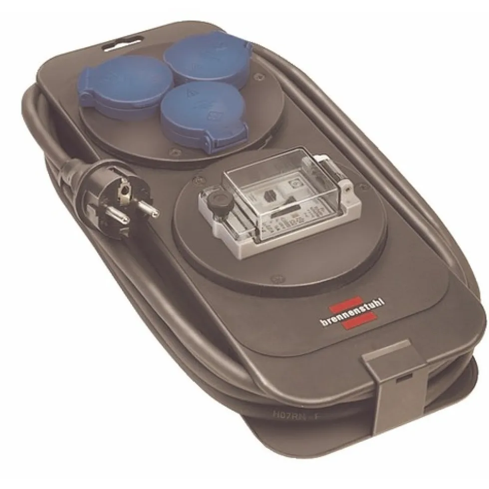 Enrouleur - console multiprise - protection différentielle BRENNENSTUHL