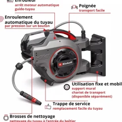 Enrouleur de tuyau sans fil GE-HR 18/30-1 Li-Solo - tuyau 30m - Power X-Change EINHELL