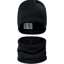 Ensemble bonnet et tour de cou en polaire noire ENGEL