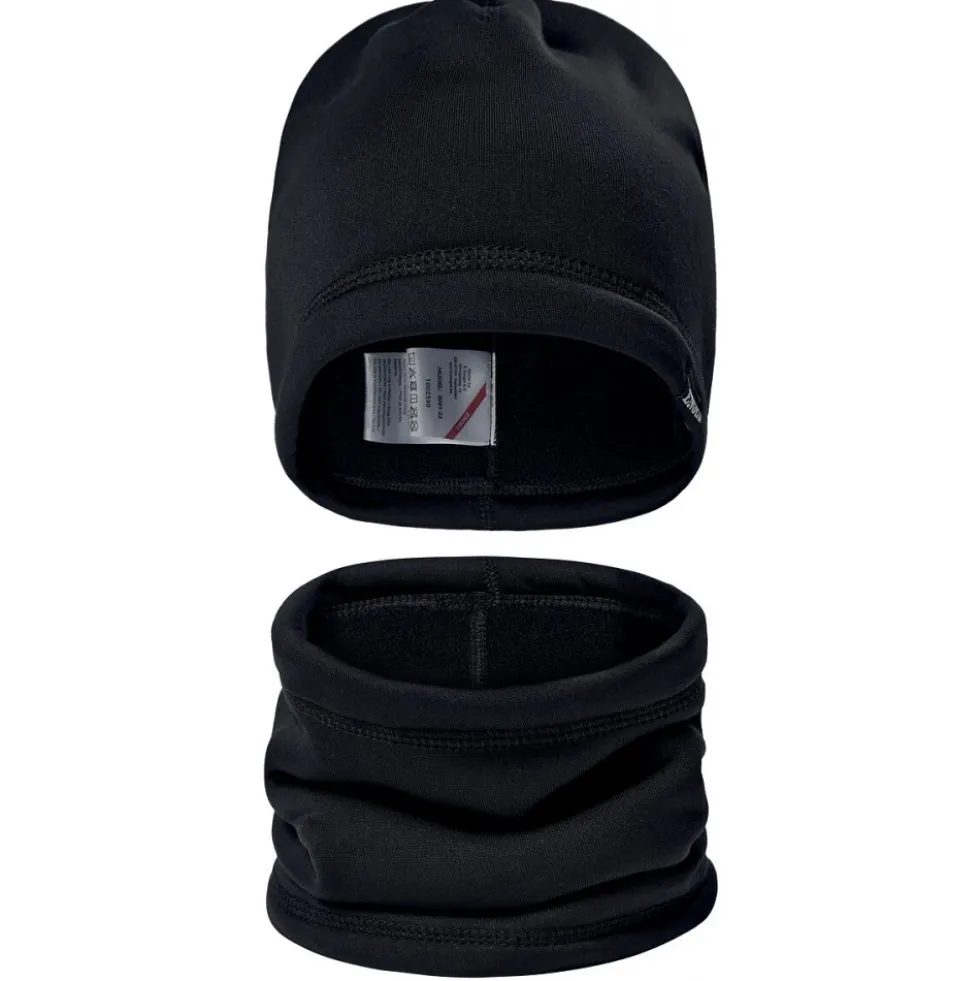 Ensemble bonnet et tour de cou en polaire noire ENGEL