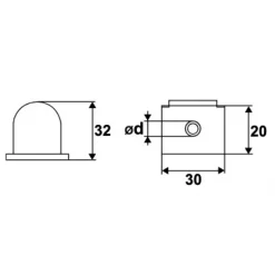 Ensemble de 2 arrêts pour espagnolette plate en inox 316L TORBEL