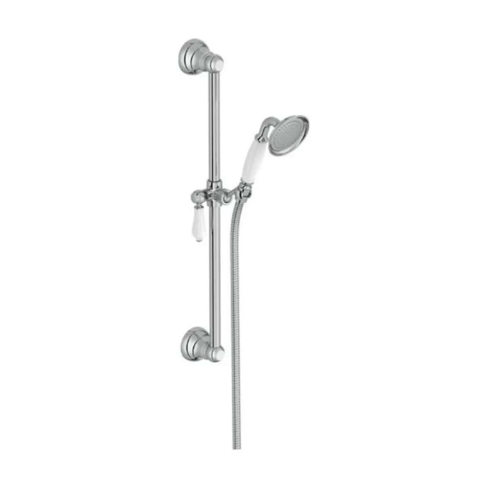 Ensemble de douche rétro avec barre et douchette - chromé - Louise JACOB DELAFON