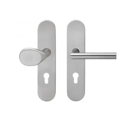 Ensemble de sécurité inox ESG 675 - 2 plaques béquille ED28 + bouton KARCHER DESIGN