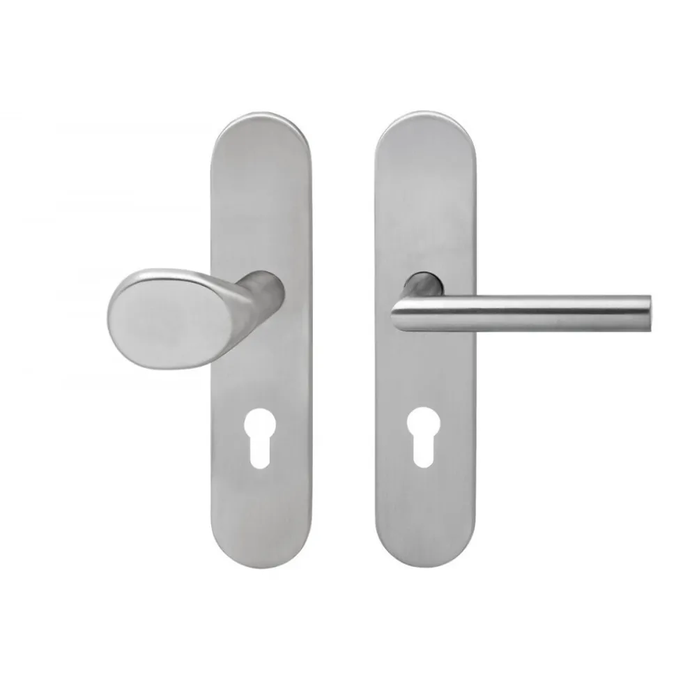 Ensemble de sécurité inox ESG 675 - 2 plaques béquille ED28 + bouton KARCHER DESIGN