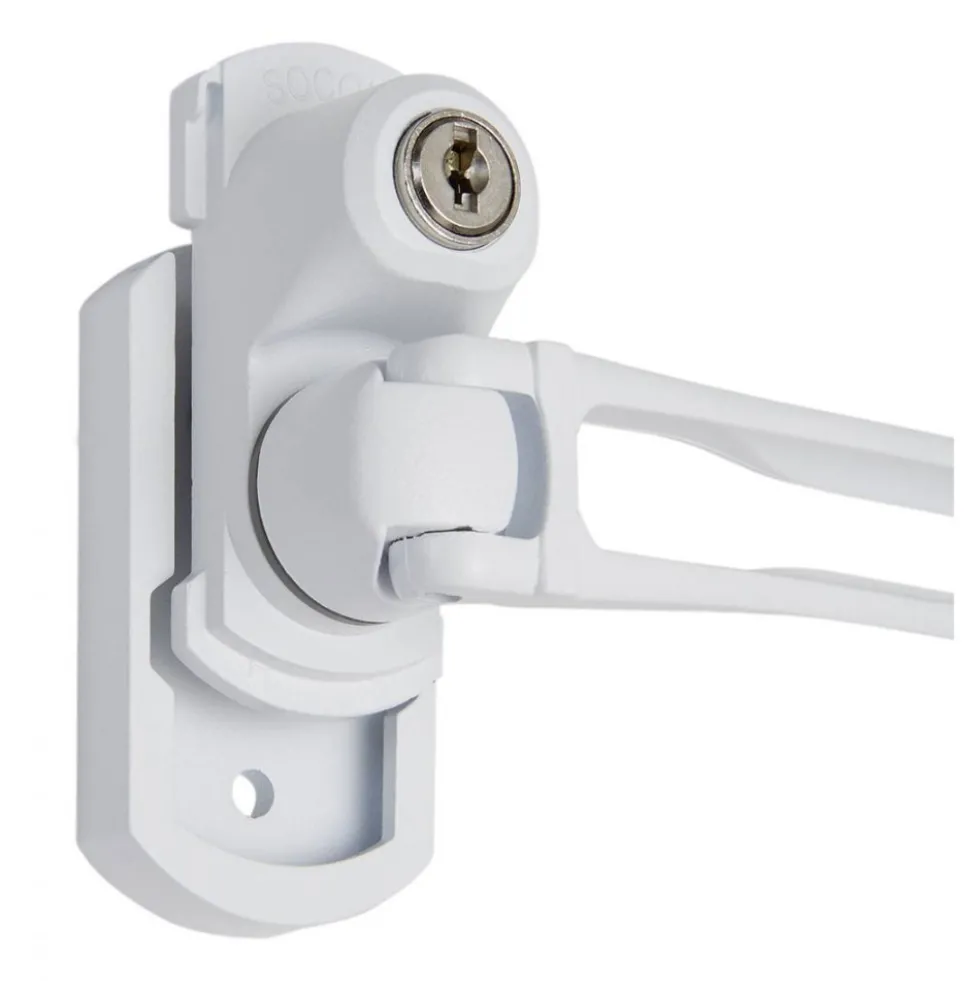 Entrebâilleur rigide déverrouillable de porte - Vigilok - Blanc SOCONA
