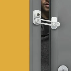 Entrebâilleur rigide déverrouillable de porte - Vigilok - Blanc SOCONA