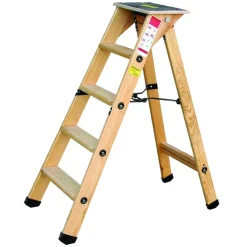 Escabeau professionnel en bois + tablette OUTIFRANCE