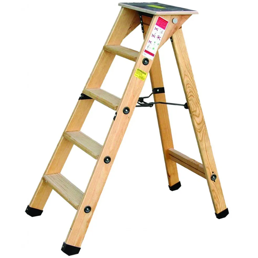 Escabeau professionnel en bois + tablette OUTIFRANCE
