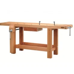 Etabli bois - menuisier - professionnel - 2 m - 1 tiroir - 2 presses OUTIFRANCE