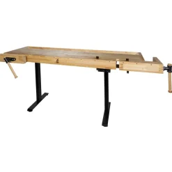 Etabli bois professionnel - hauteur réglable électroniquement 820 à 1300 mm HOLZMANN