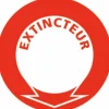 Etiquette "Extincteur" rouge et blanc - diamètre 200 mm CODITHERM