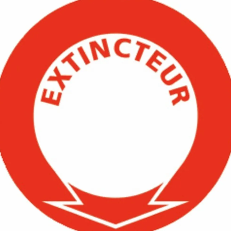 Etiquette "Extincteur" rouge et blanc - diamètre 200 mm CODITHERM