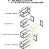Extension horizontale pour étagère modulable AIRGO - 579 x 350 x 243 mm SEED