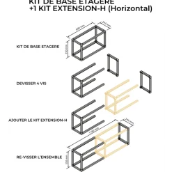 Extension horizontale pour étagère modulable AIRGO - 579 x 350 x 243 mm SEED