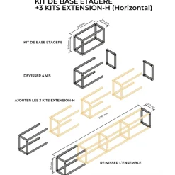 Extension horizontale pour étagère modulable AIRGO - 579 x 350 x 243 mm SEED