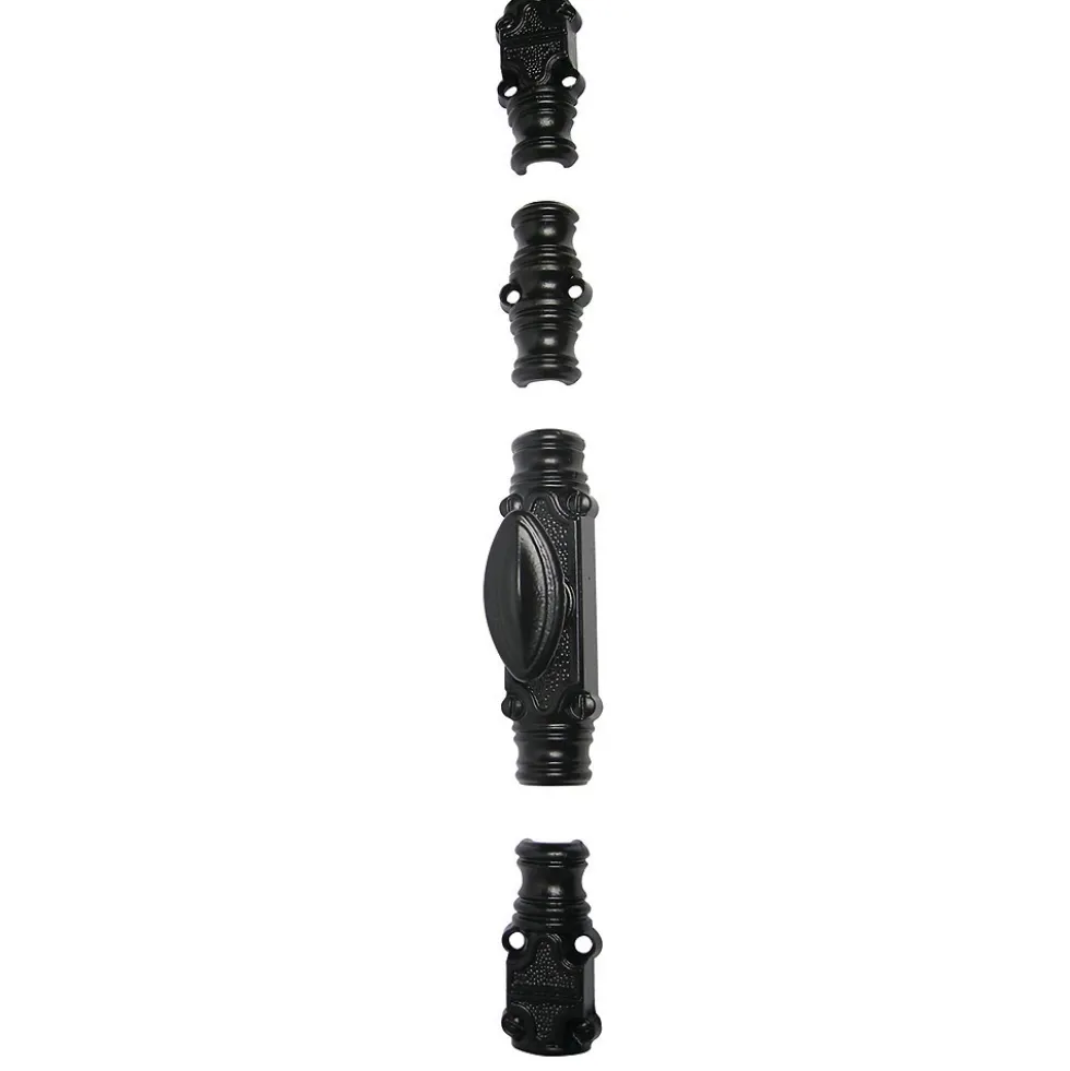 Fausse crémone décorative RY59D pour tringle 1/2 ronde 16x8 mm - noire JARDINIER MASSARD