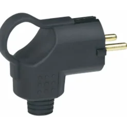 Fiche électrique mâle coudée caoutchouc 16A 2P+T 50252 LEGRAND