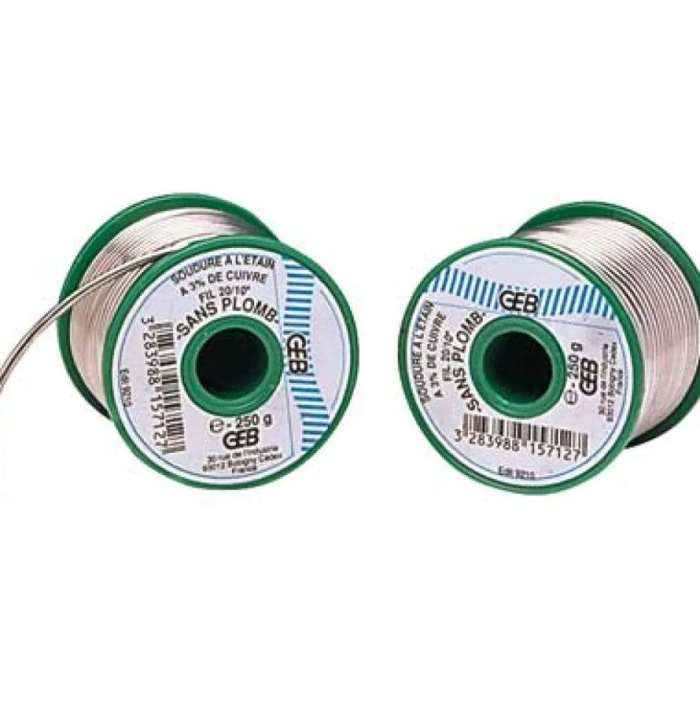 Fil d'étain + 3% cuivre pour brasure plomberie eau potable GEB