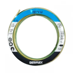 Fil rigide HO7V-U - 1,5 mm² - Jaune / Vert DEBFLEX