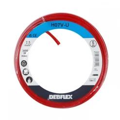 Fil rigide HO7V-U - 2,5 mm² - Rouge DEBFLEX
