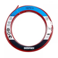 Fil rigide HO7V-U - 2,5 mm² - Rouge DEBFLEX