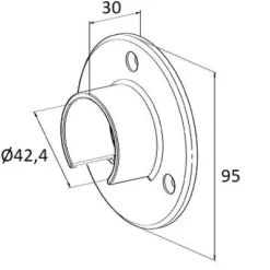 Fixation murale pour main courante - ronde - diamètre 42,2 mm - inox Design Production