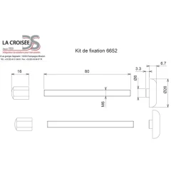 Fixation pour poignée porte battante aileron 6821 - montage simple LA CROISÉE DS