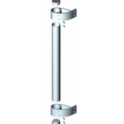 Fixation pour poignée tubulaire 1711 pour porte battante - alu argent BILCOCQ