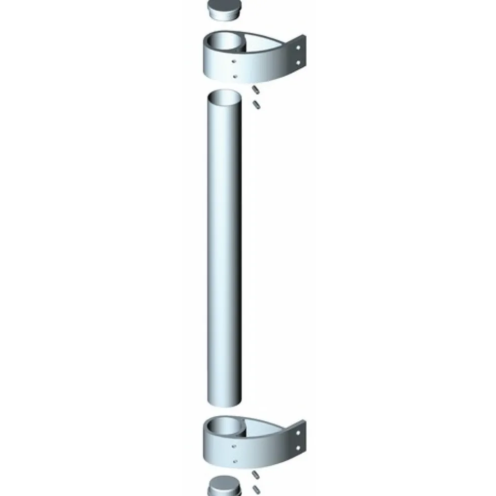 Fixation pour poignée tubulaire 1711 pour porte battante - alu argent BILCOCQ