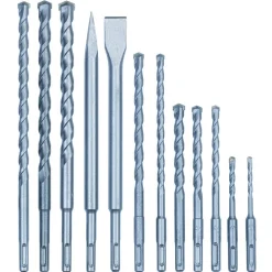 Forets et burins SDS pour marteau perforateur - lot de 12 EINHELL