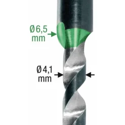 Foret étagé pour vis terrasse pour perçage de 4,1 et 6,5 mm SPAX