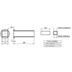 Fourrures de réduction de fouillot - Réduction de 8 à 7 mm BRICOZOR