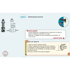 Gabarit de perçage universel pour scellement chimique ou vissage TORBEL