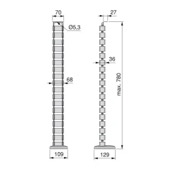 Gaine passe-câbles - finition aluminium peint - Pipe4 EMUCA