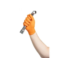 Gant en nitrile Herkul Grip orange extra strong - jetable - par 100 Herkul