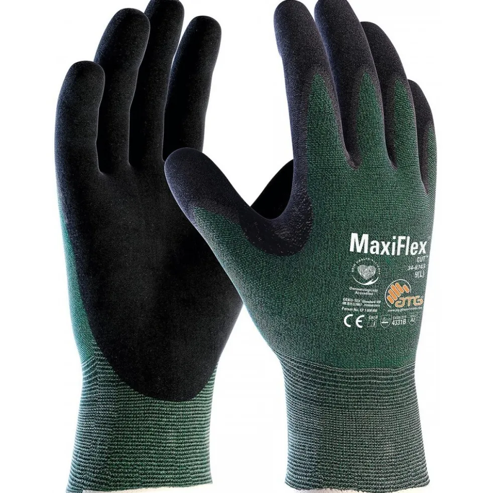 Gants de protection anti-coupure MAXIFLEX CUT enduction nitrile - vert ATG