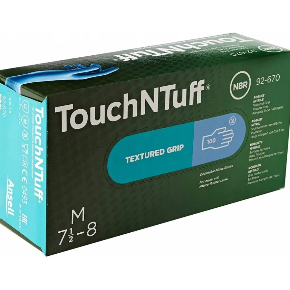 Gants de protection chimique - TouchNTuff 92-670 - par 100 ANSELL